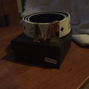 White mcm belt size 30 brand new
